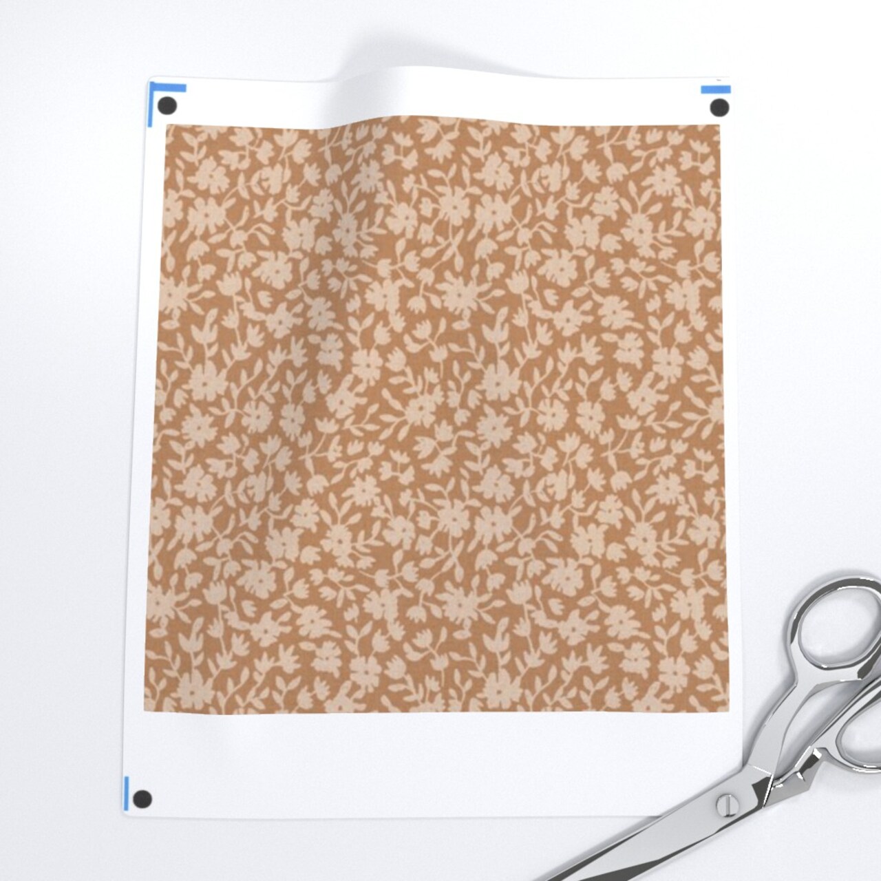 Neutral Botanical Pink Beige Flowers Boho Block Print Faux Texture Country Farmhouse Custom Printed Fabric by Spoonflower Various Fabrics by the Yard or Fat Quarter